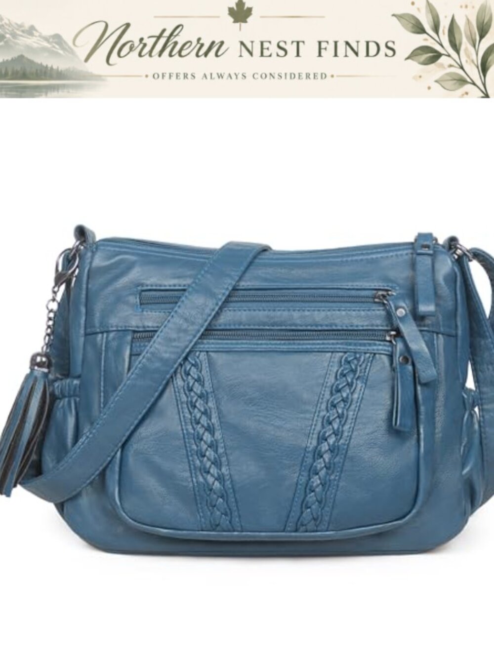 Crossbody Bag with Tassel Soft PU leather Purse Handbag